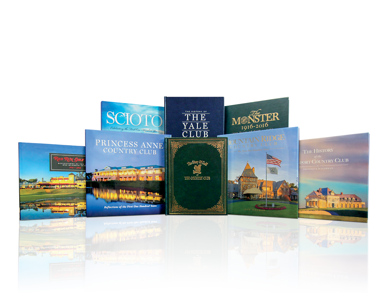 A collection of club history books published by Legendary