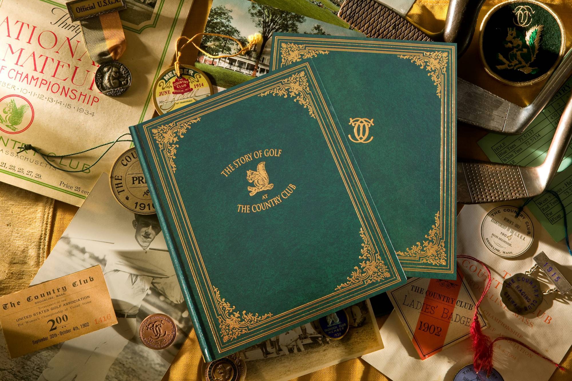 The Story of Golf at The Country Club among the club's historic memorabilia